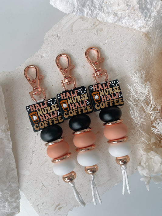 Half Nurse Half Coffee Keychain